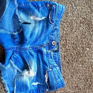 Ripped jean shorts